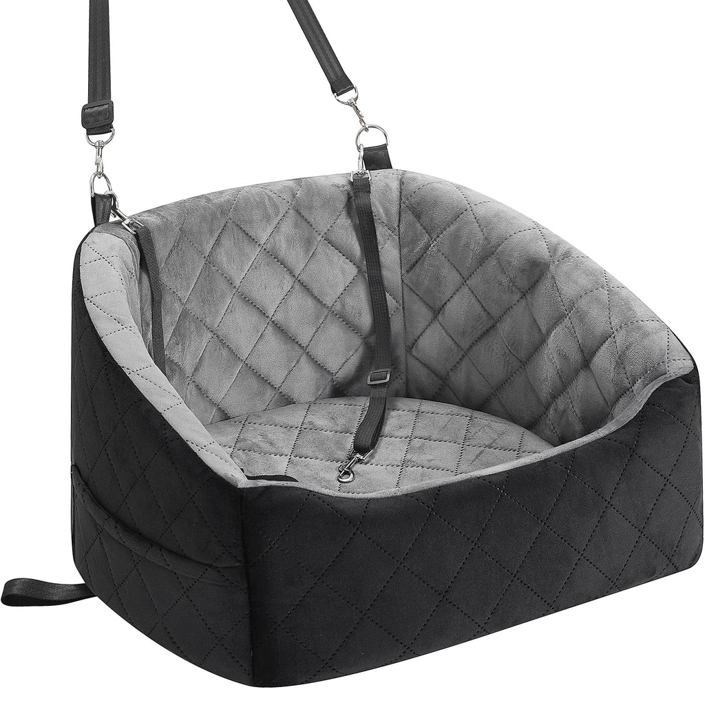 Dog Car Seat for Small Dogs Up to 30 Lbs, Grey-Black F7552