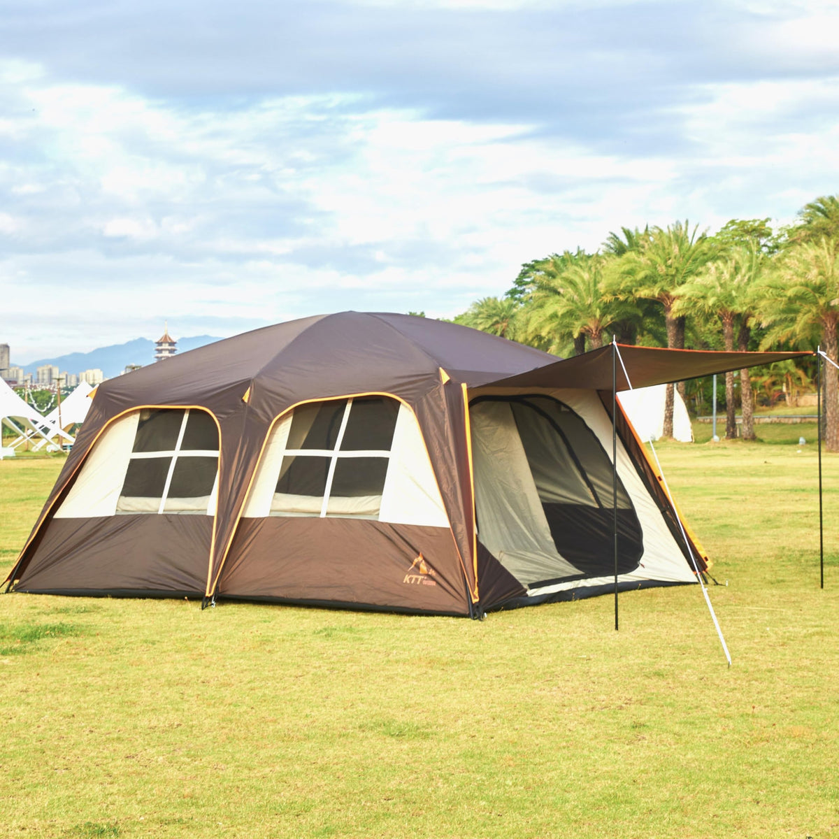 Extra Large 12-14 Person 2 Room Waterproof Double Layer Cabin Tent P601