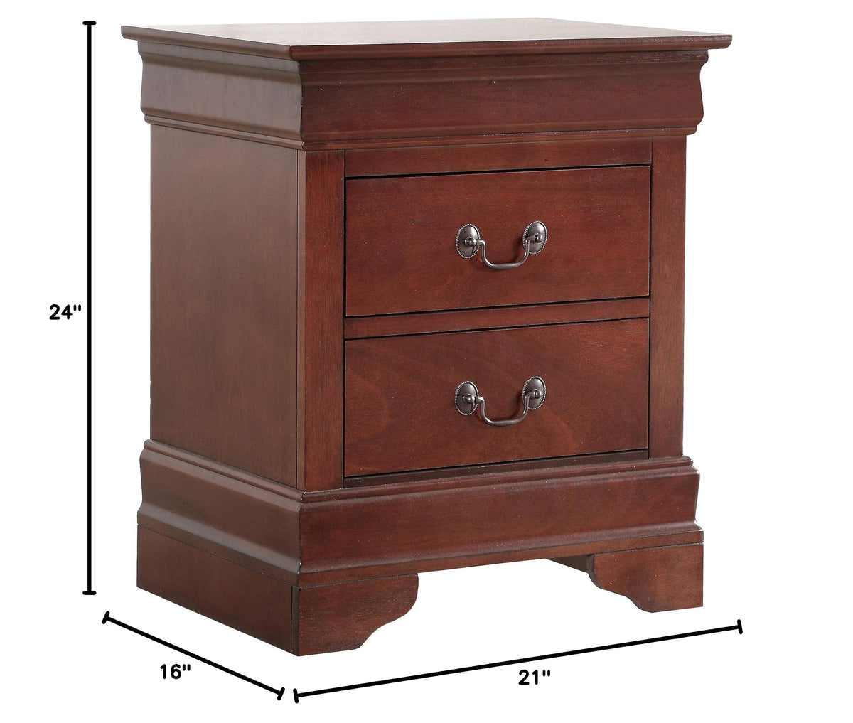 Cherry 2 Drawer Nightstand N5390