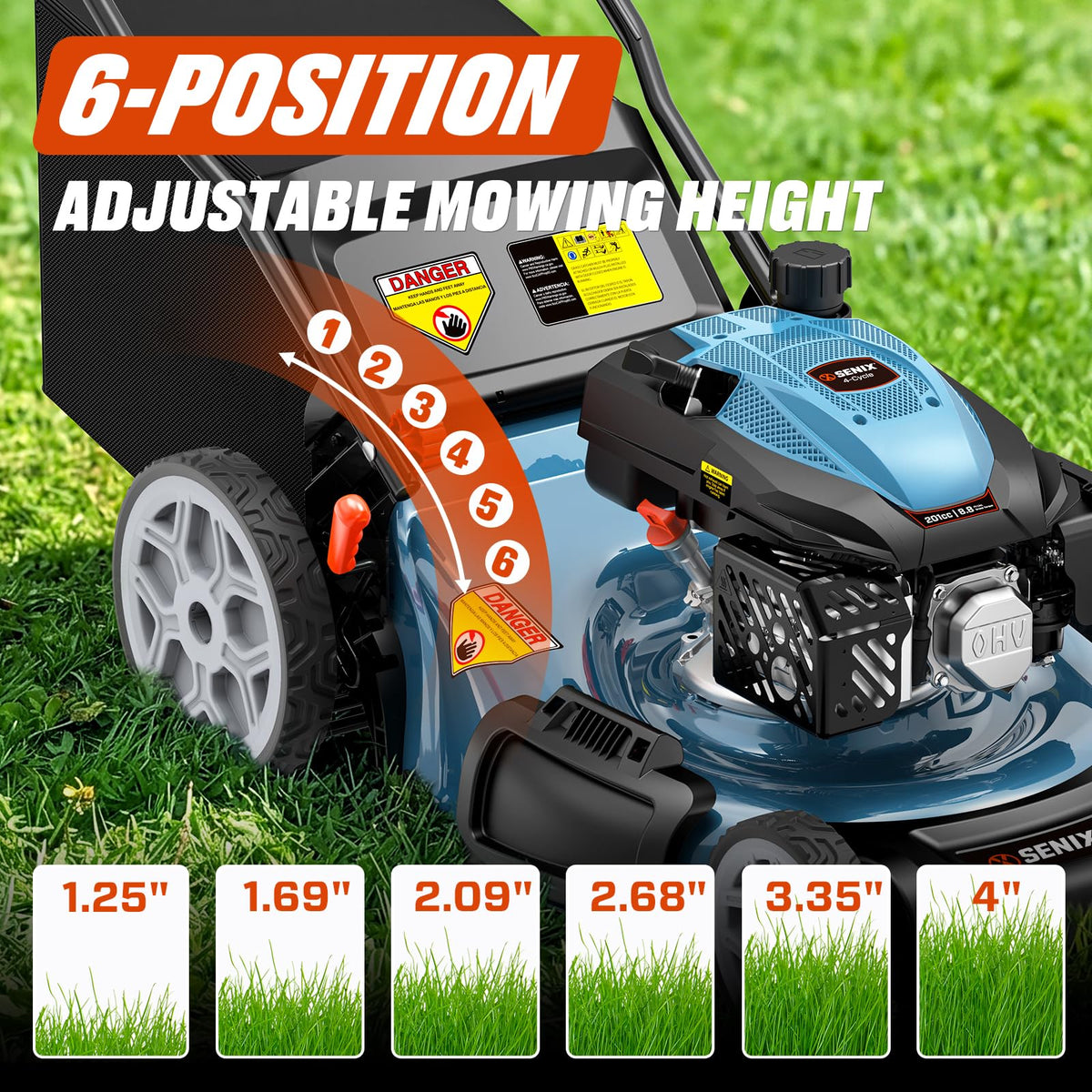 22" 3-in-1 Self Propelled Gas Lawn Mower Z51782