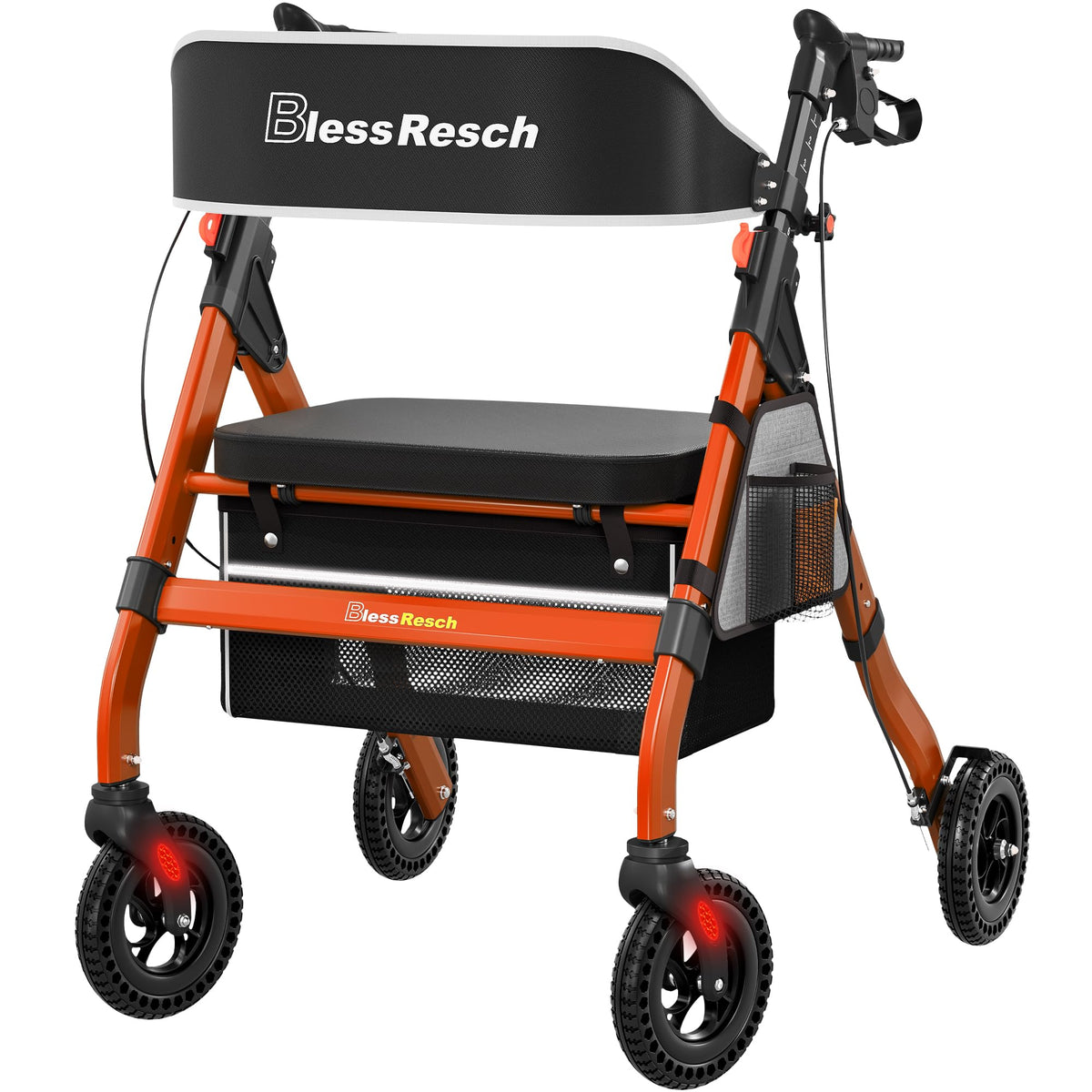 Foldable Heavy-Duty Rollator Walkers with Seat C54364