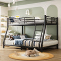 Twin Over Full Size Bunk Bed with Guardrail & Ladder C1396