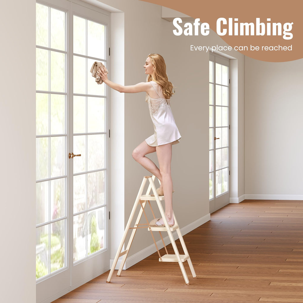 3 Step Folding Ladder with Anti Slip Pedal U742