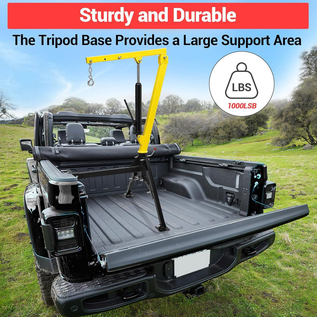 Hydraulic 1000Lbs Hitch-Mounted 360° Swivel Pickup Truck Crane Z260520