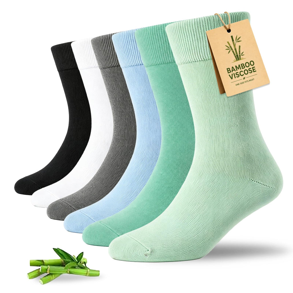 Women's 6 Pairs Bamboo Viscose Crew Socks N5890
