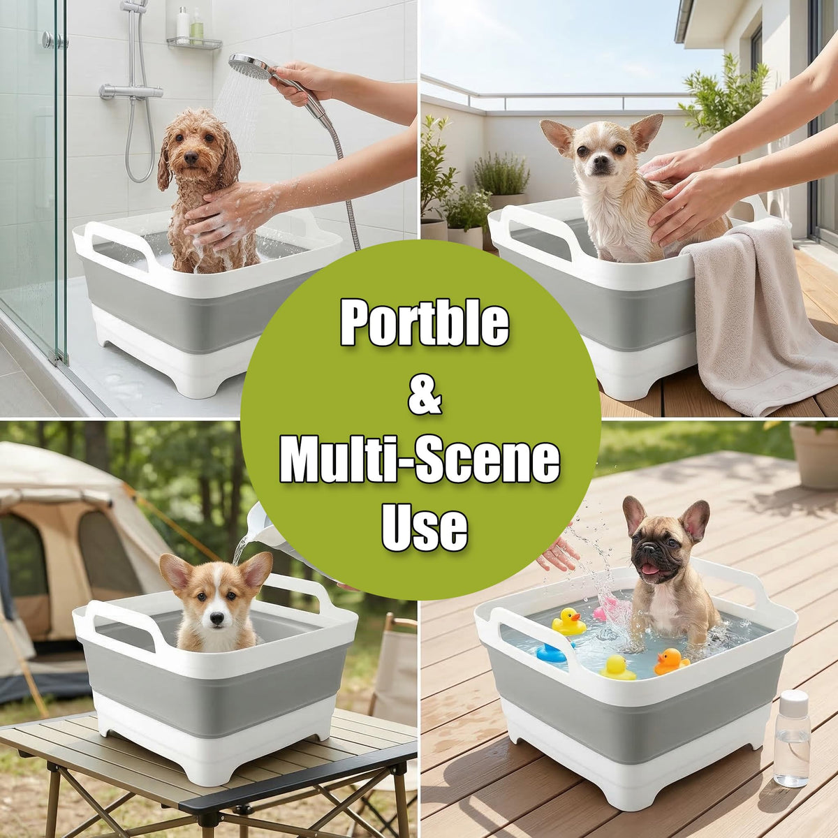 9L Collapsible Small Puppy Kitten Bath Tub M1277