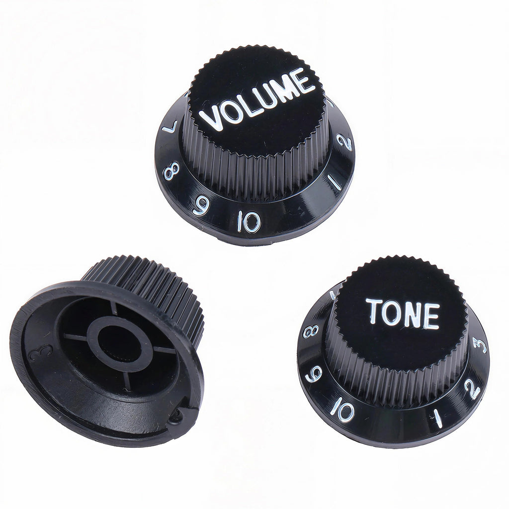 Black 1 Volume 2 Tone Guitar Control Knobs Set E359943