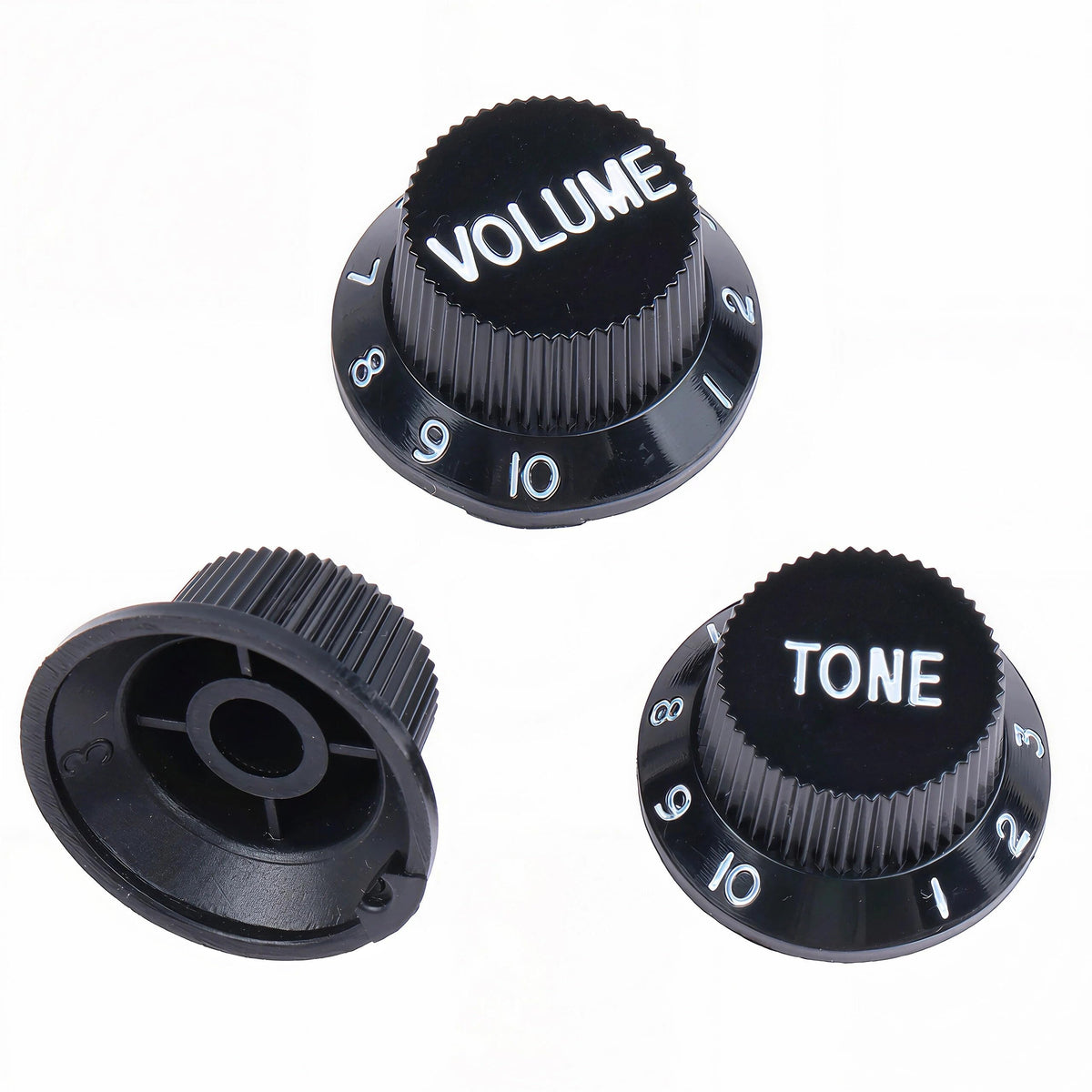 Black 1 Volume 2 Tone Guitar Control Knobs Set E359943