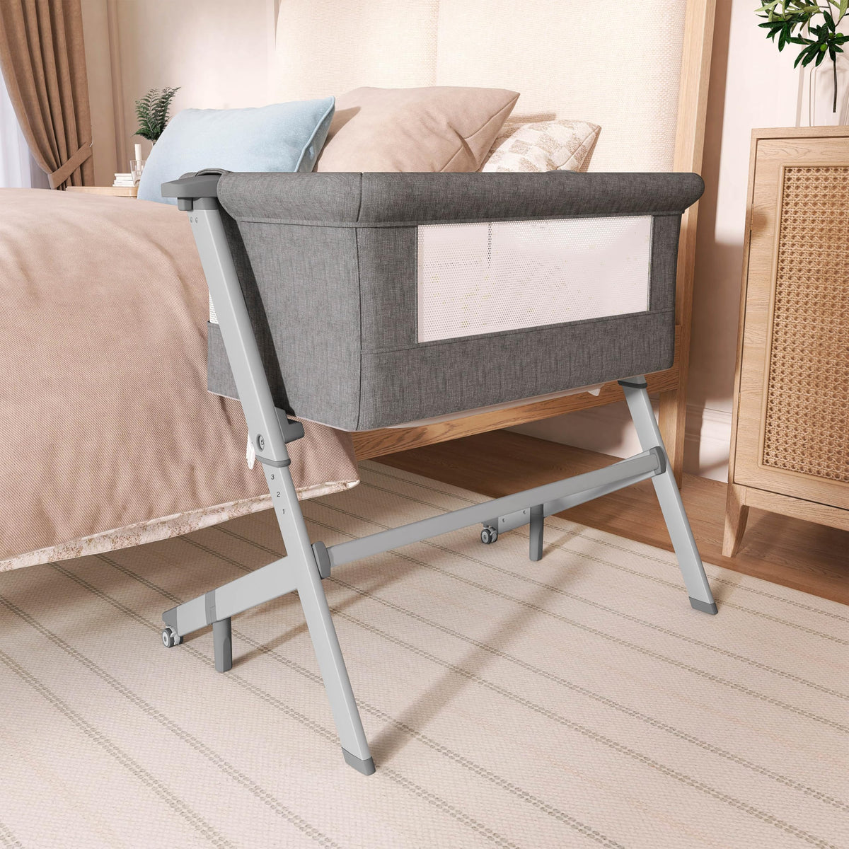 Grey Adjustable Height Bassinet & Bedside Sleeper R282106