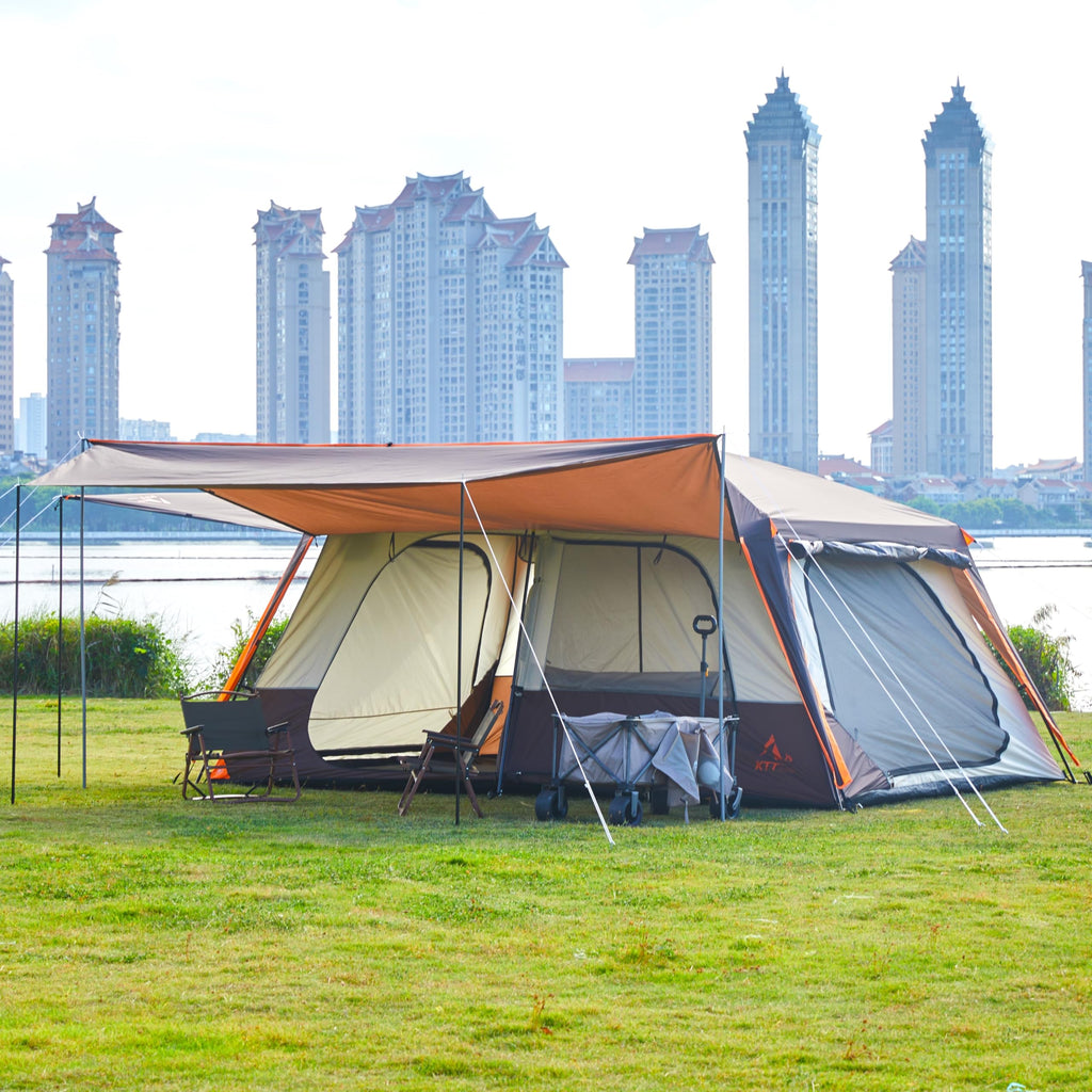 Extra Large 12-14 Person 2 Room Waterproof Double Layer Cabin Tent P601