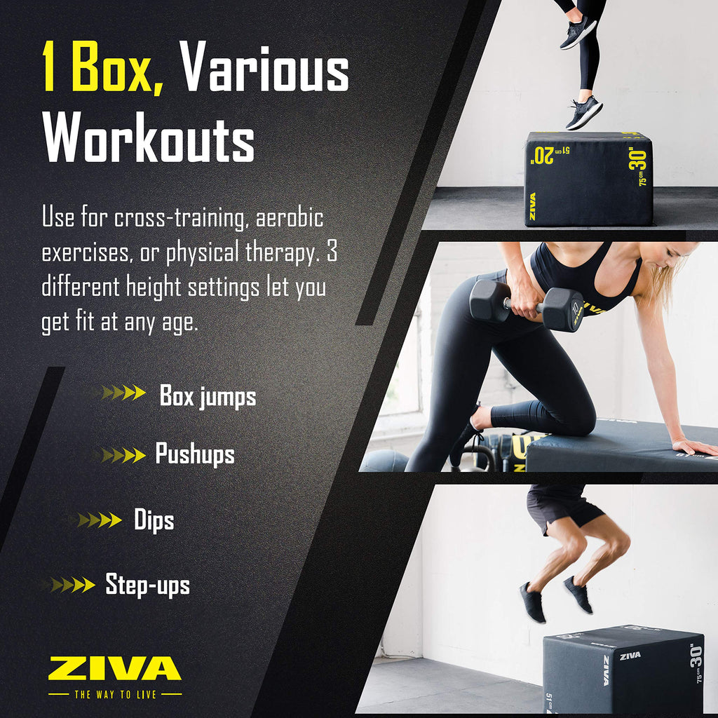 3-in-1 Plyo Box with Non-Slip PVC Cover 20x24x30" C65317