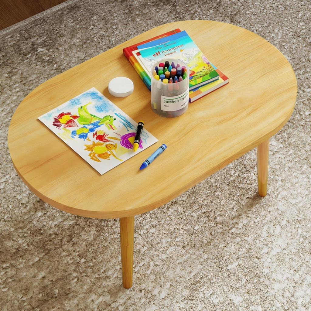 Oval Coffee Table Natural 19.7"D x 31.5"W x 16"H N95582