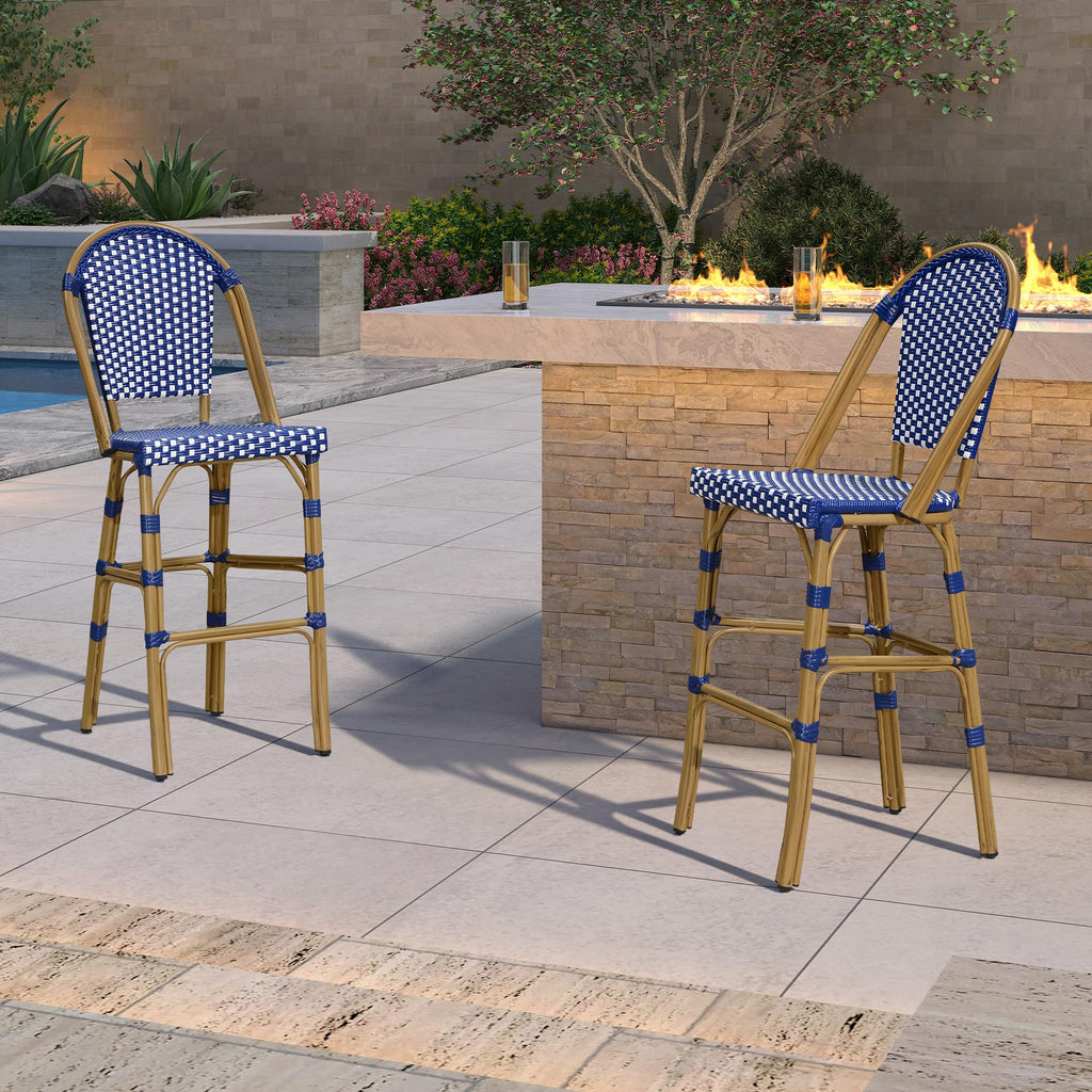 Set of 4 30" Rattan Bar Stools F436881