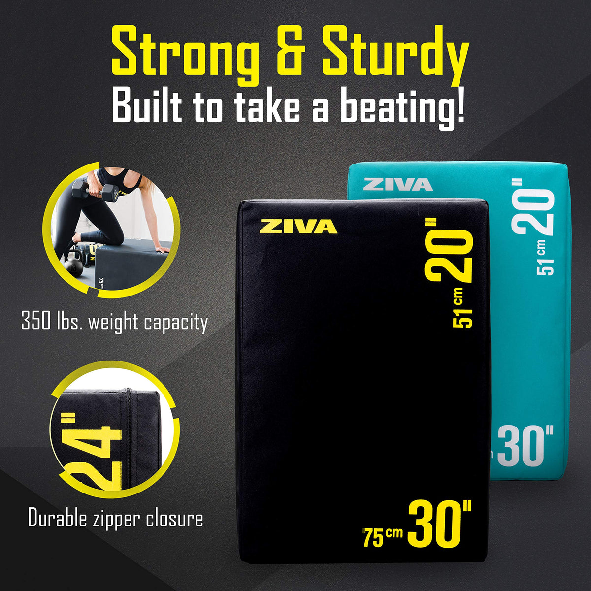 3-in-1 Plyo Box with Non-Slip PVC Cover 20x24x30" C65317