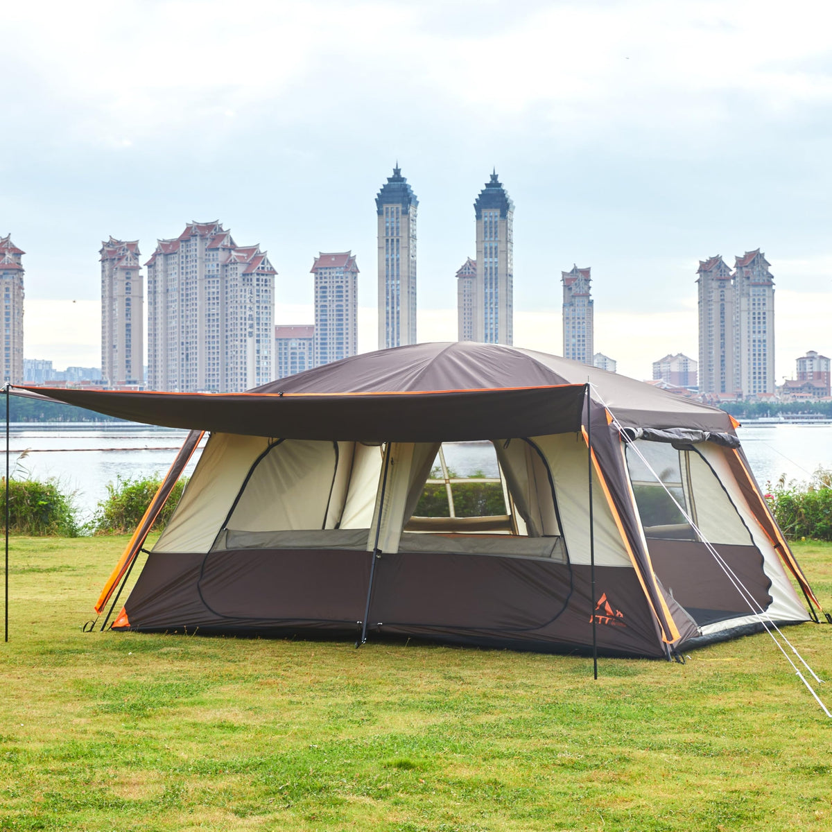 Extra Large 12-14 Person 2 Room Waterproof Double Layer Cabin Tent P601