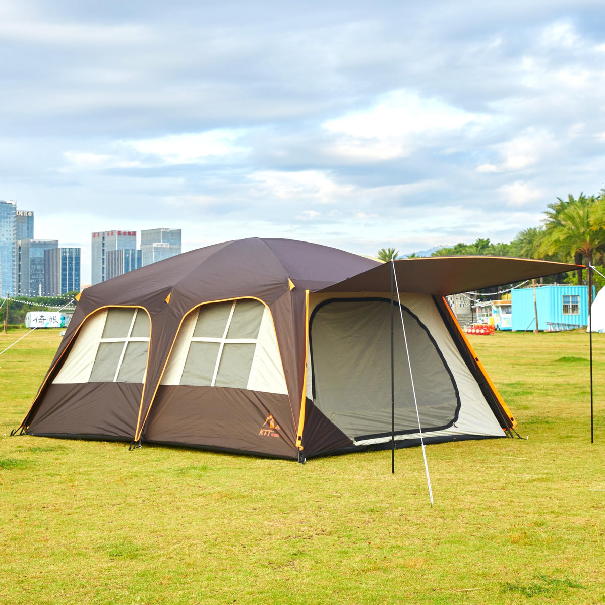 Extra Large 12-14 Person 2 Room Waterproof Double Layer Cabin Tent P601