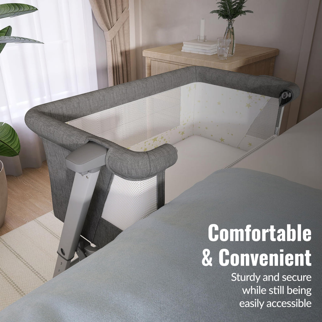 Grey Adjustable Height Bassinet & Bedside Sleeper R282106
